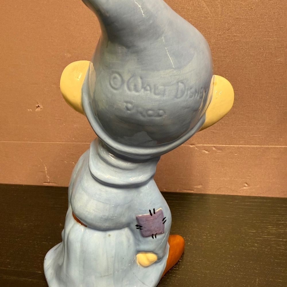 Vintage Walt Disney Production Blue Dopey Dwarf Ceramic Figurine Snow White - Picture 5 of 15